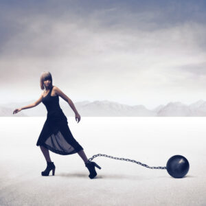 lady being freed from ball and chain