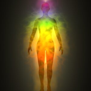 warm heat emanating from a human figure