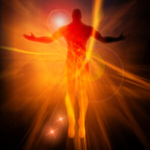 Spiritual Empowerment - pranic ernergy activation - image shows a warm light coming from a human figure